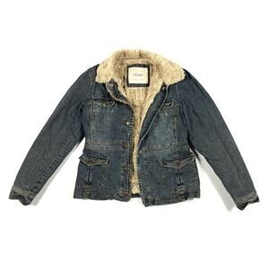 Fur Lined Button Up Jean Jacket